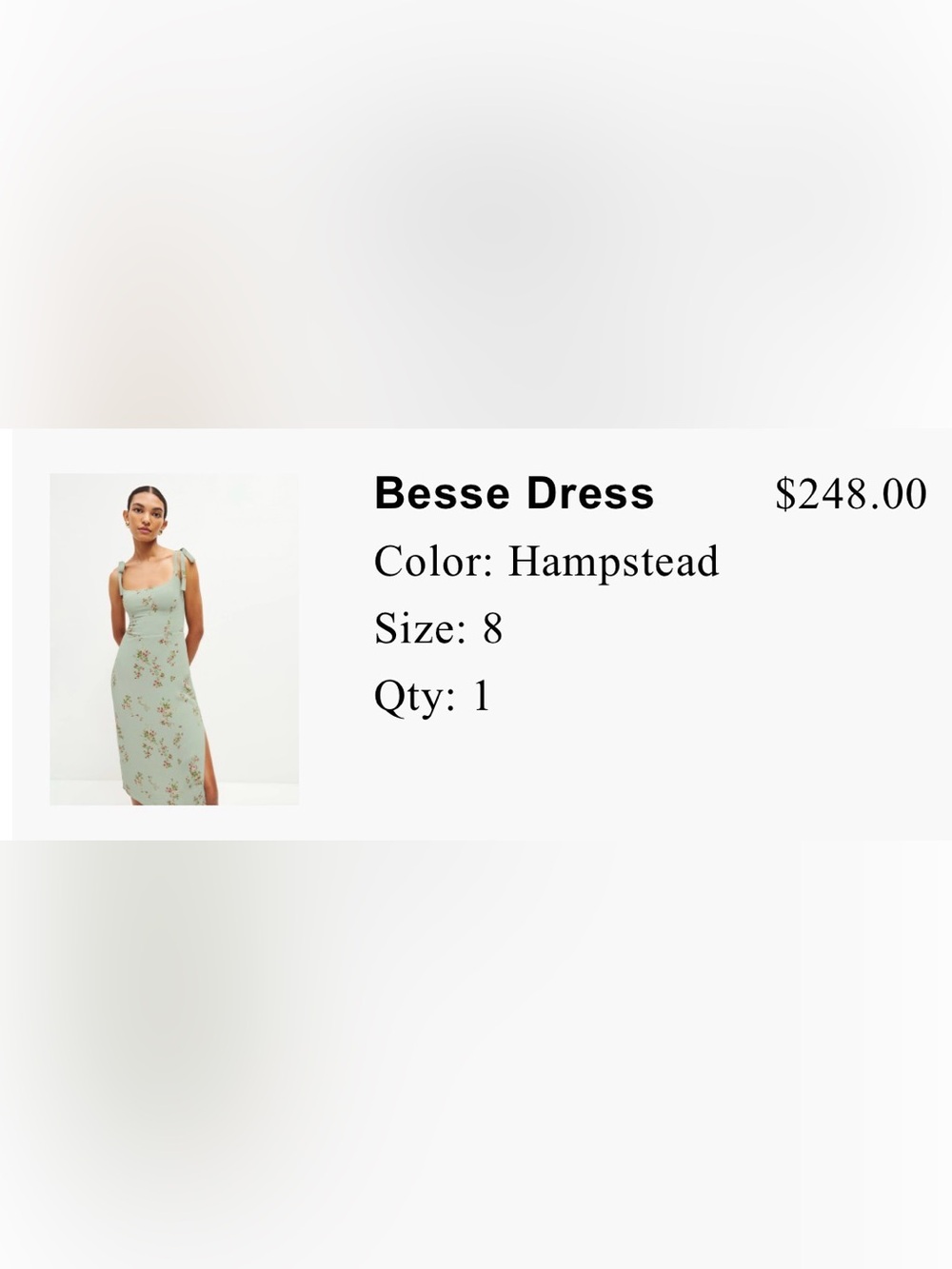 Reformation Sage Green Floral Tie-Shoulder Maxi Dress - Picture 5 of 6